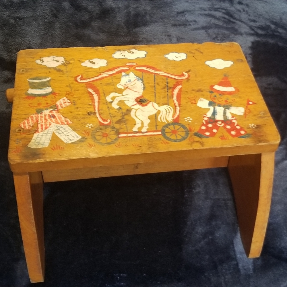 Vintage 1950s IRMI Wooden Kids Step Stool
